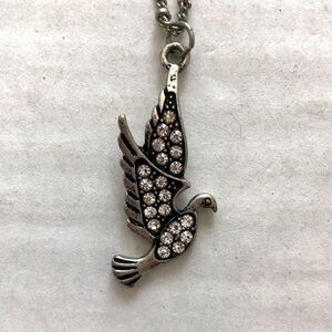 Icing Rhinestone Bird Pendant Necklace